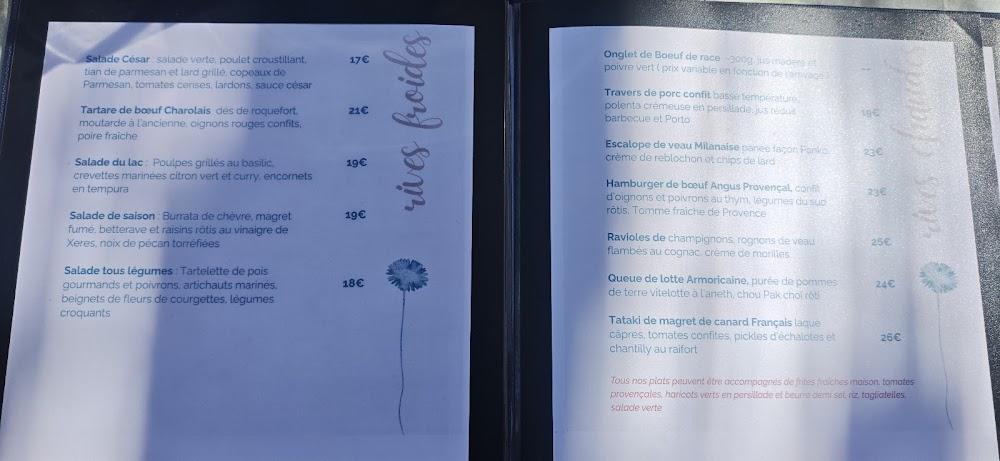 Aux Berges du lac - Menu Image 1